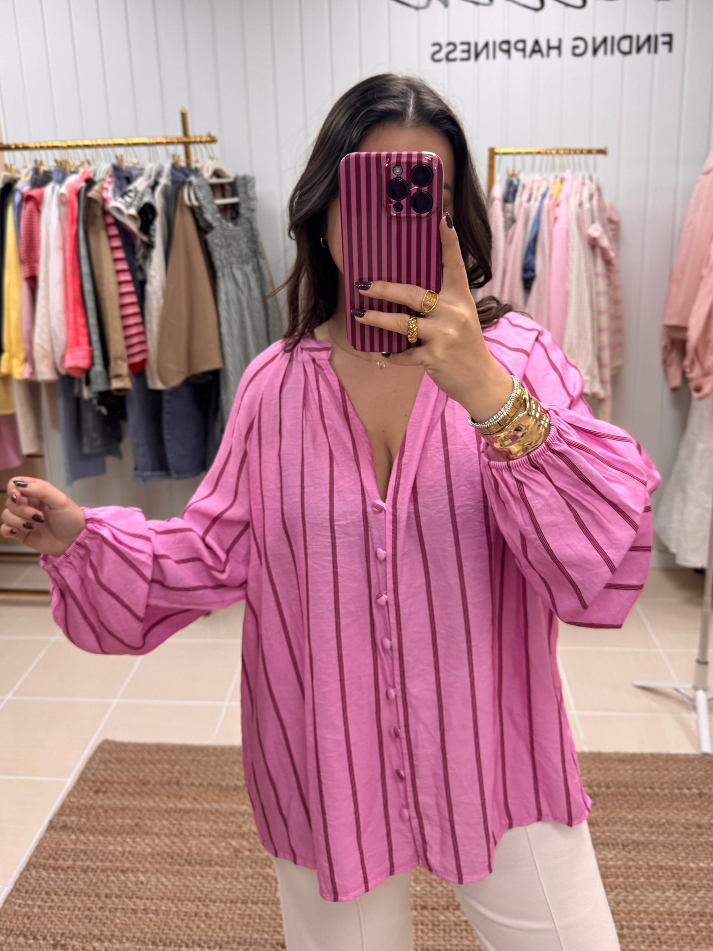 CAMISA PINK STRIPES