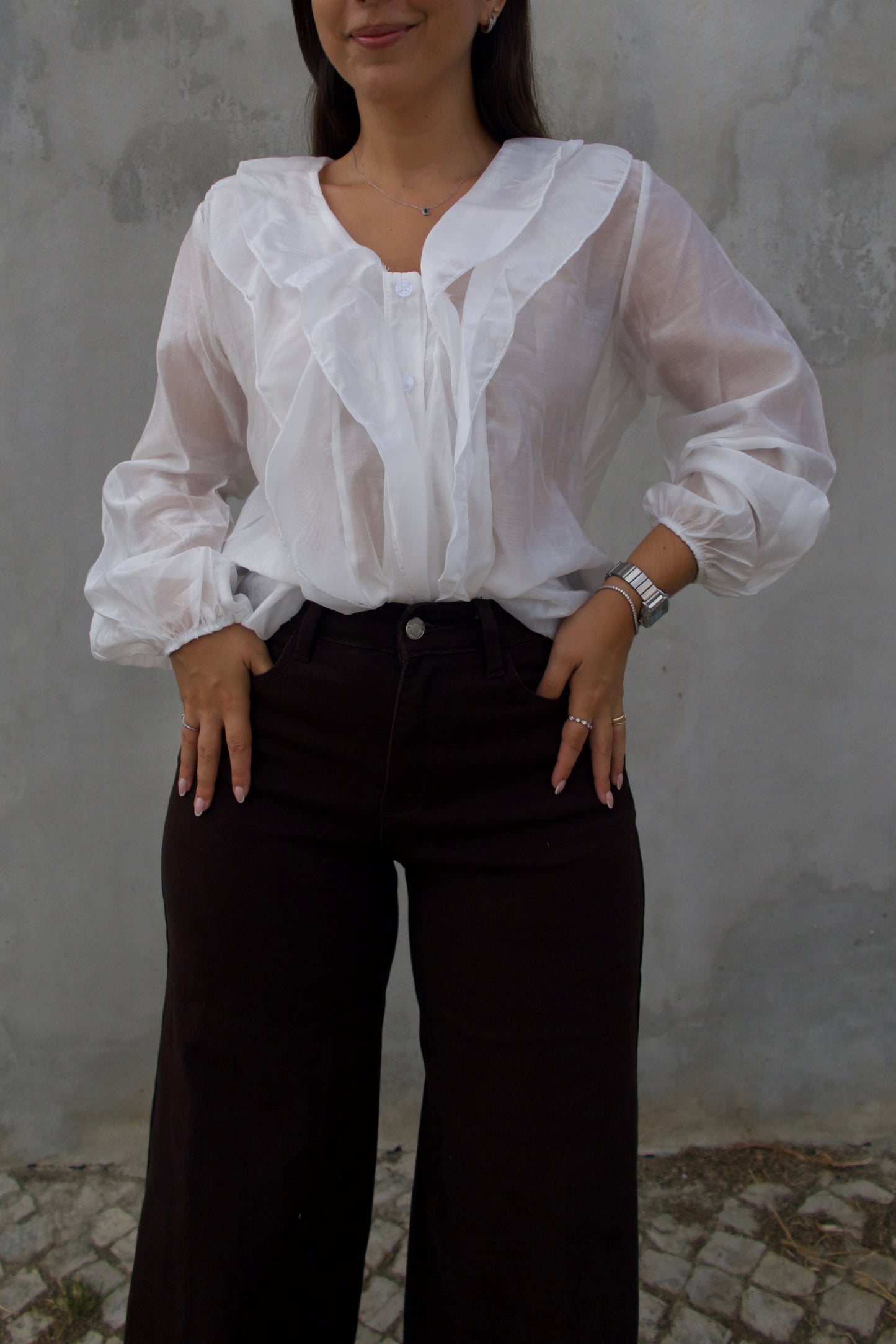 JEANS WIDE LEG CHOCOLATE