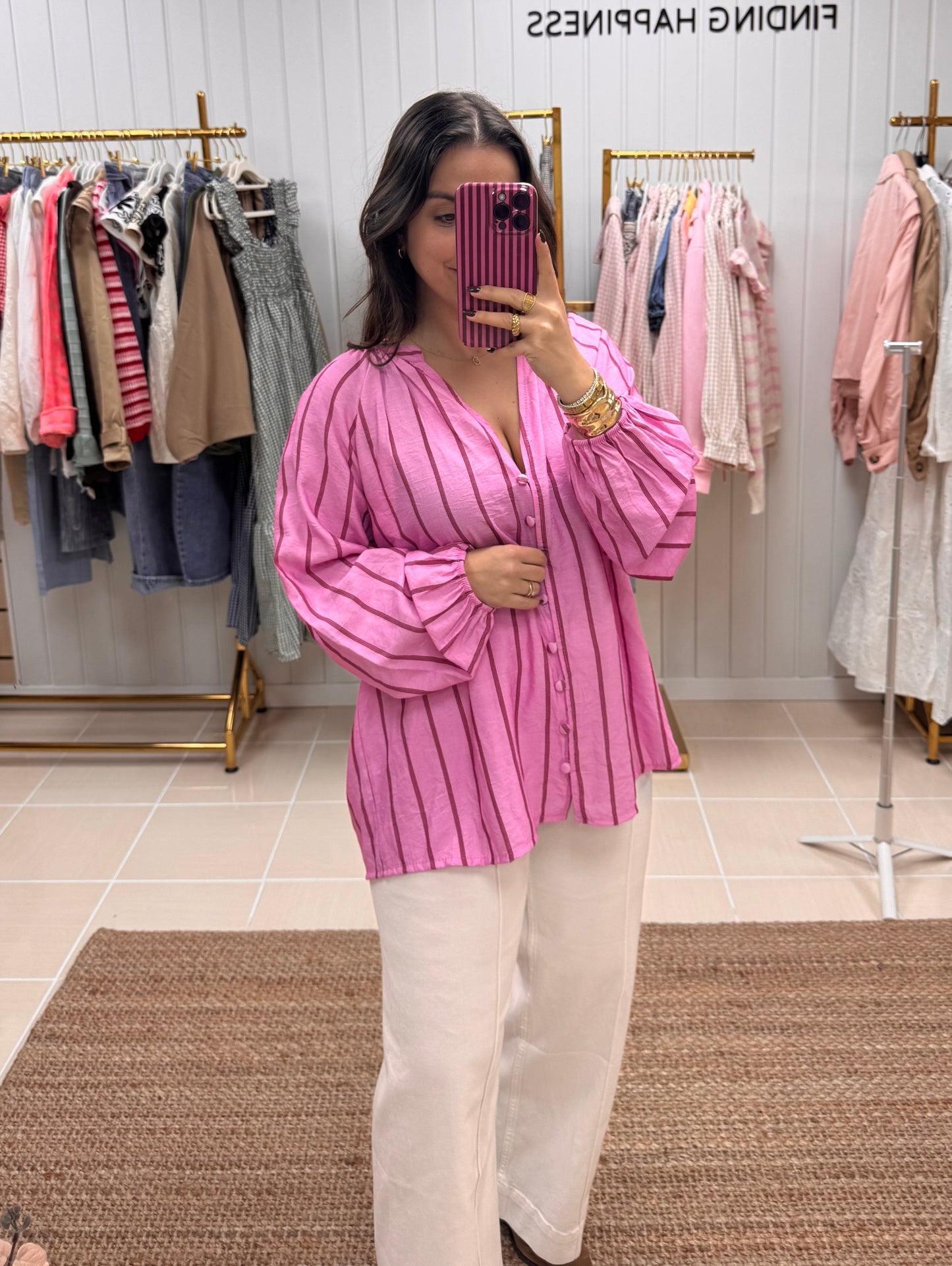 CAMISA PINK STRIPES