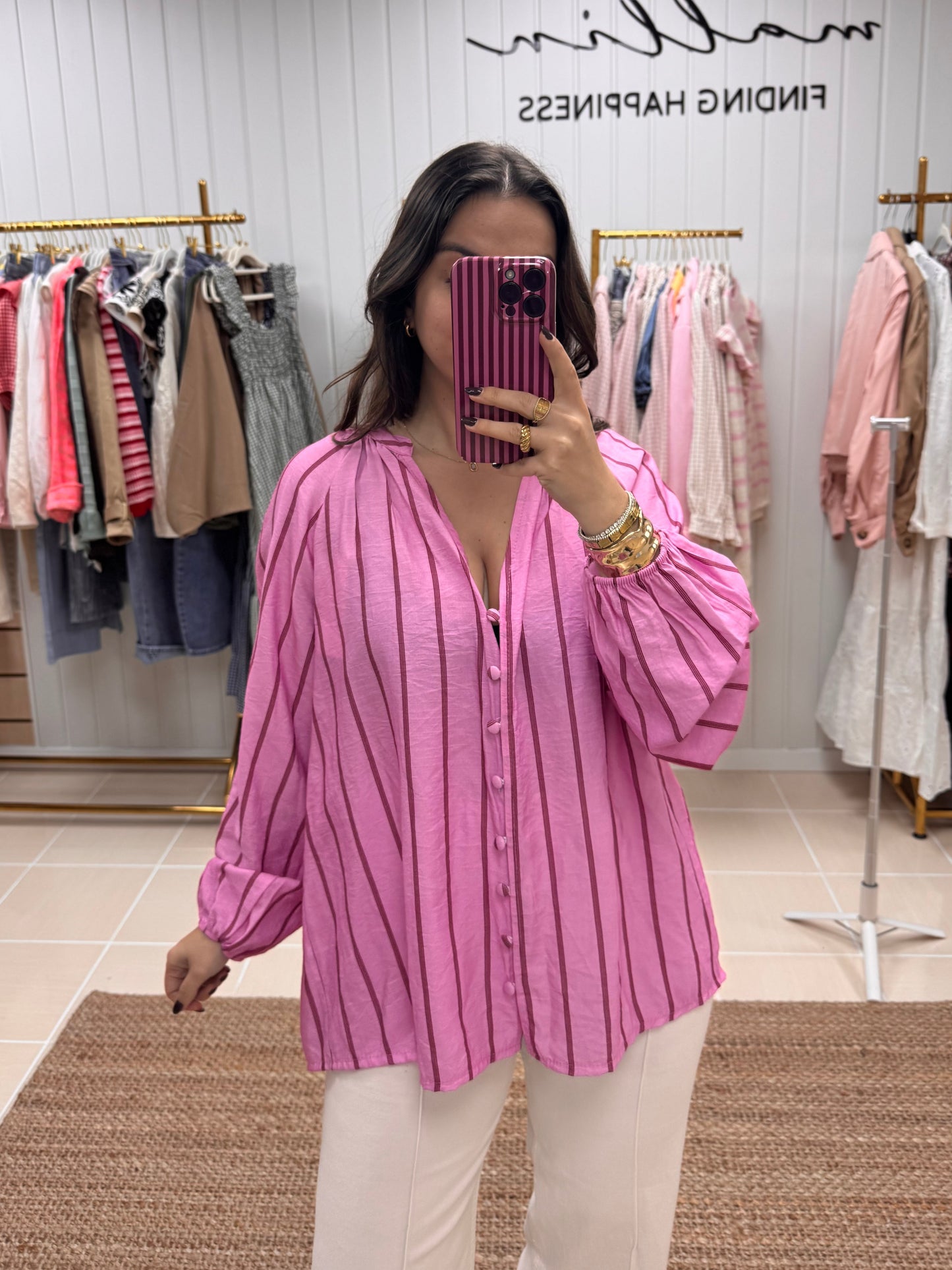 CAMISA PINK STRIPES